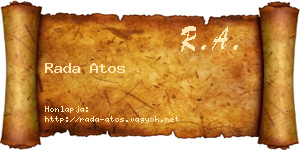 Rada Atos névjegykártya
